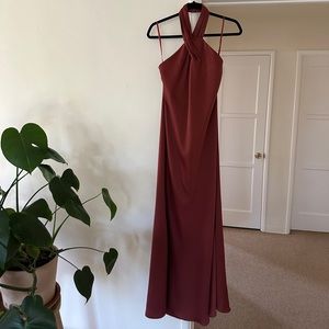BHLDN Ruby Satin Charmeuse Dress in Cinnamon